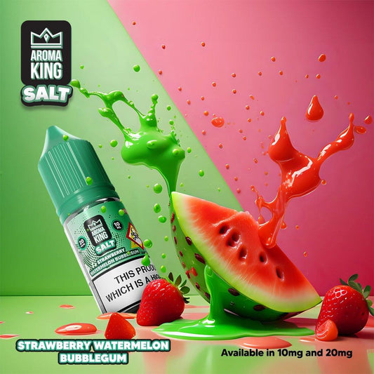 Aroma King Nic Salts 10ml E - liquids - Box of 10 Strawberry Watermelon Bubblegum flavour