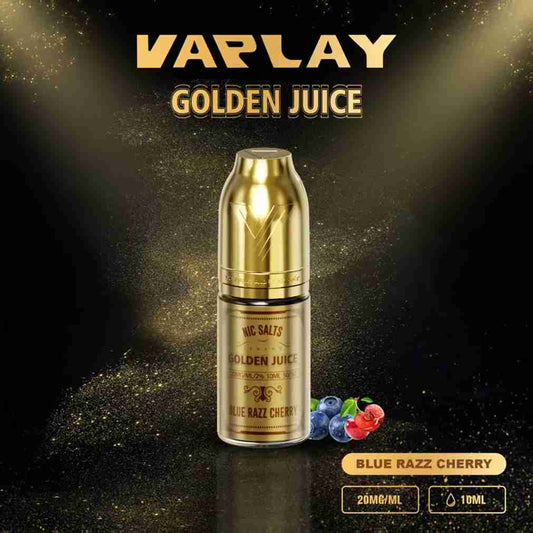 VAPLAY Golden Juice 10ml Nic Salt - 10mg&20mg - 10 Pack - with Blue Razz Cherry flavour Wholesale Price !