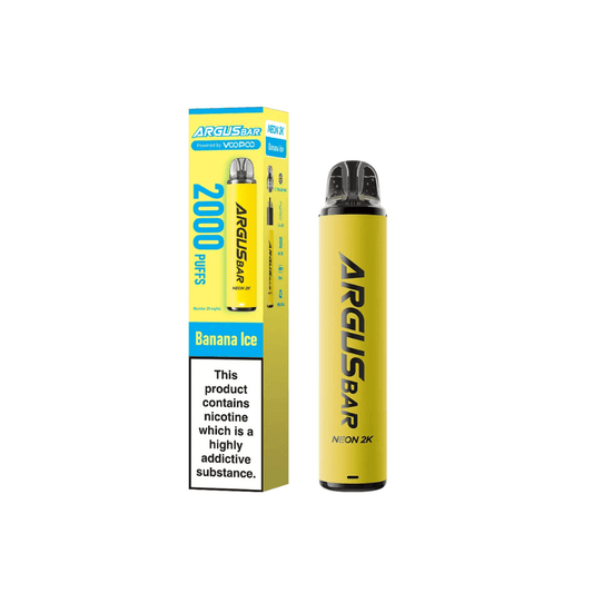 Image Of Voopoo Argus Bar Neon 2K Pre-filled Kit Box of 10-With Flavour Banana Ice