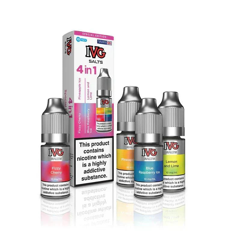 4 in 1 IVG Nic Salt 10ml E - liquids | 4 Flavours - 10 pack - Wholesale Price !