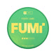 A round green nicotine pouch can with yellow text reading 'FUMi' and 'FIERY LIME' on a white background. A small 'HOT' label appears near the top, and a small 'Provided by NIC POUCHES' watermark is visible in the bottom right corner.