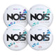 NOIS Strong Strength Bundle featuring Eucalyptus, Grape Ice, Mint, and Spearmint nicotine pouches.