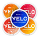 VELO Fruity Mint Mix Bundle (10-Pack) featuring Crispy Peppermint, Tropical Ice, Ruby Berry, Tropical Mango, and Peach Ice varieties.