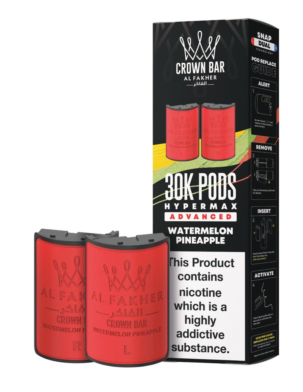 Image Of Al Fakher Crown Bar 30K Hypermax Refills Pods - Box of 5