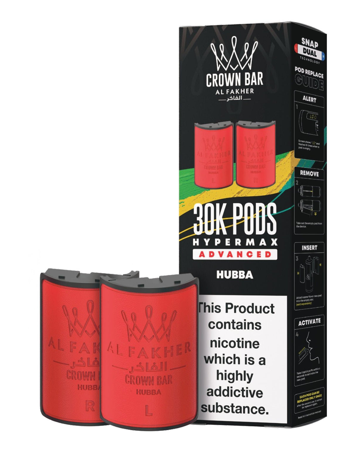 Image Of Al Fakher Crown Bar 30K Hypermax Refills Pods - Box of 5