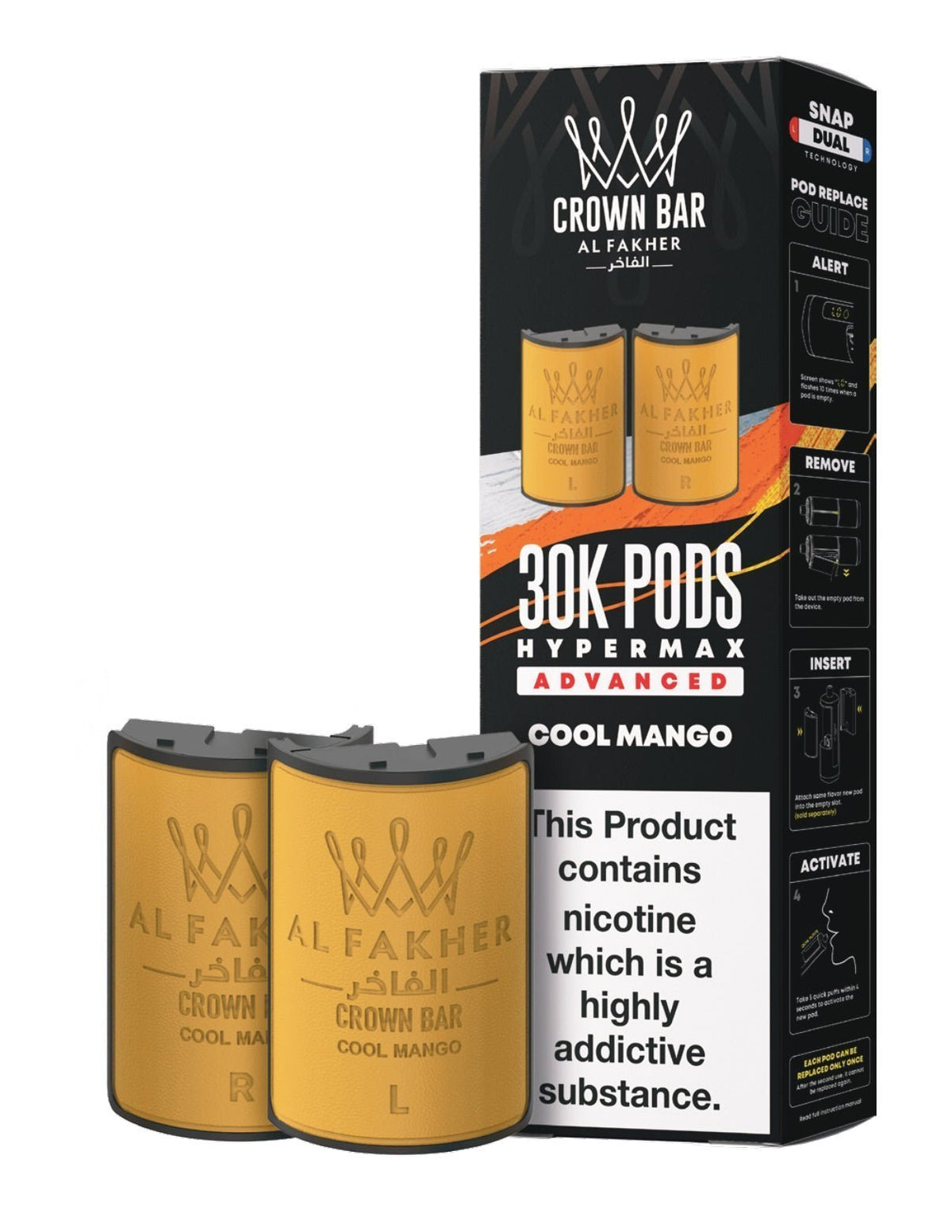 Image Of Al Fakher Crown Bar 30K Hypermax Refills Pods - Box of 5