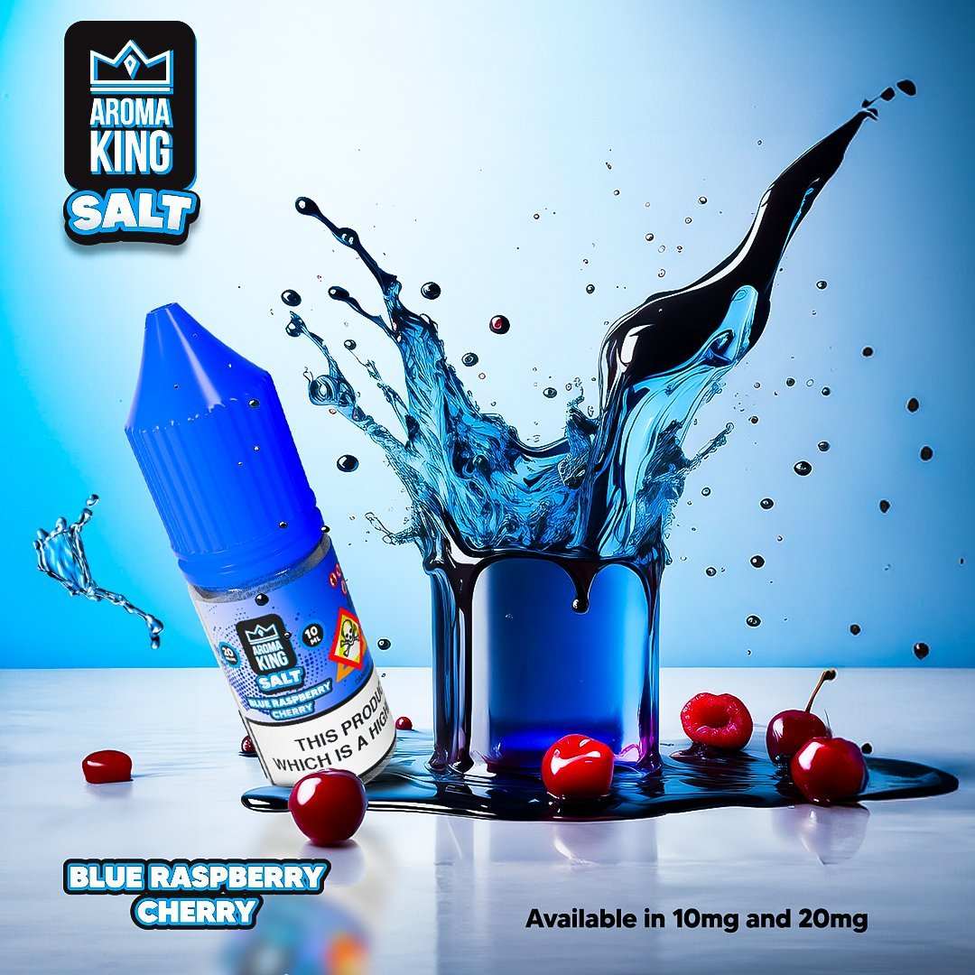 Aroma King Nic Salts 10ml E - liquids - Box of 10 Blue Raspberry Cherry flavour