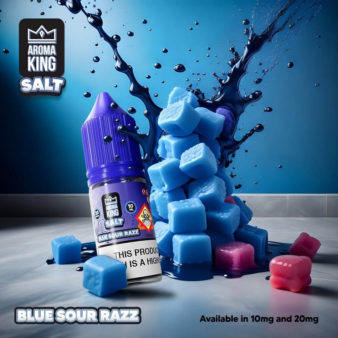 Aroma King Nic Salts 10ml E - liquids - Box of 10 Blue Sour Razz flavour