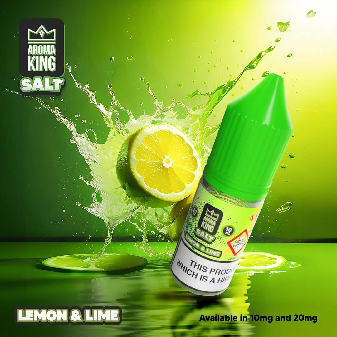 Aroma King Nic Salts 10ml E - liquids - Box of 10 Lemon lime flavour
