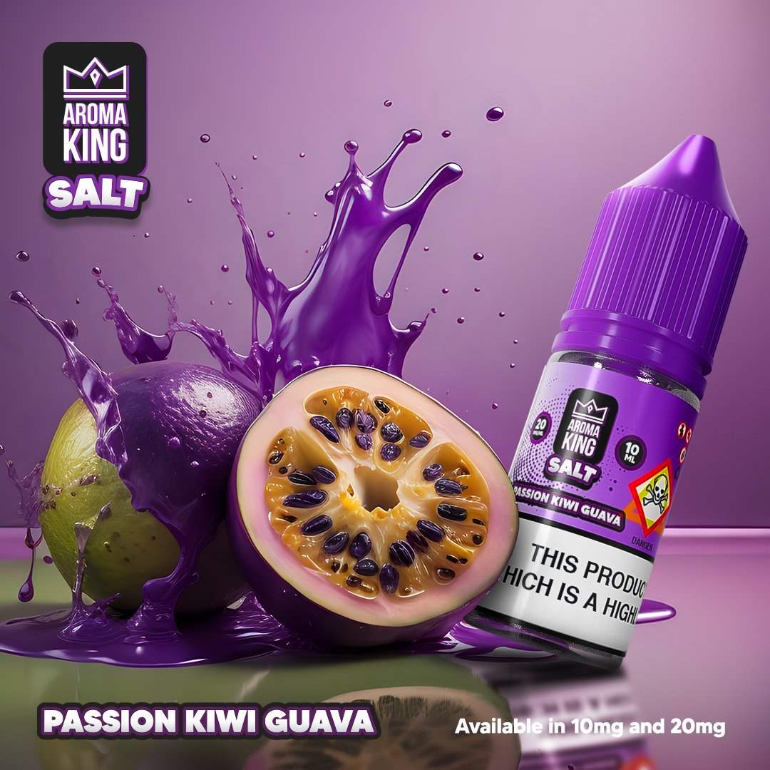 Aroma King Nic Salts 10ml E - liquids - Box of 10 Passion Kiwi Guava flavour