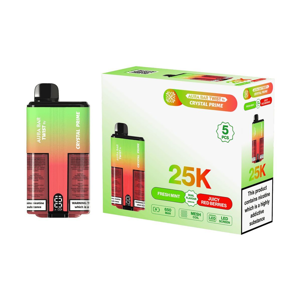 Aura Bar Twist 25000 Puffs by Crystal Prime - Box of 5