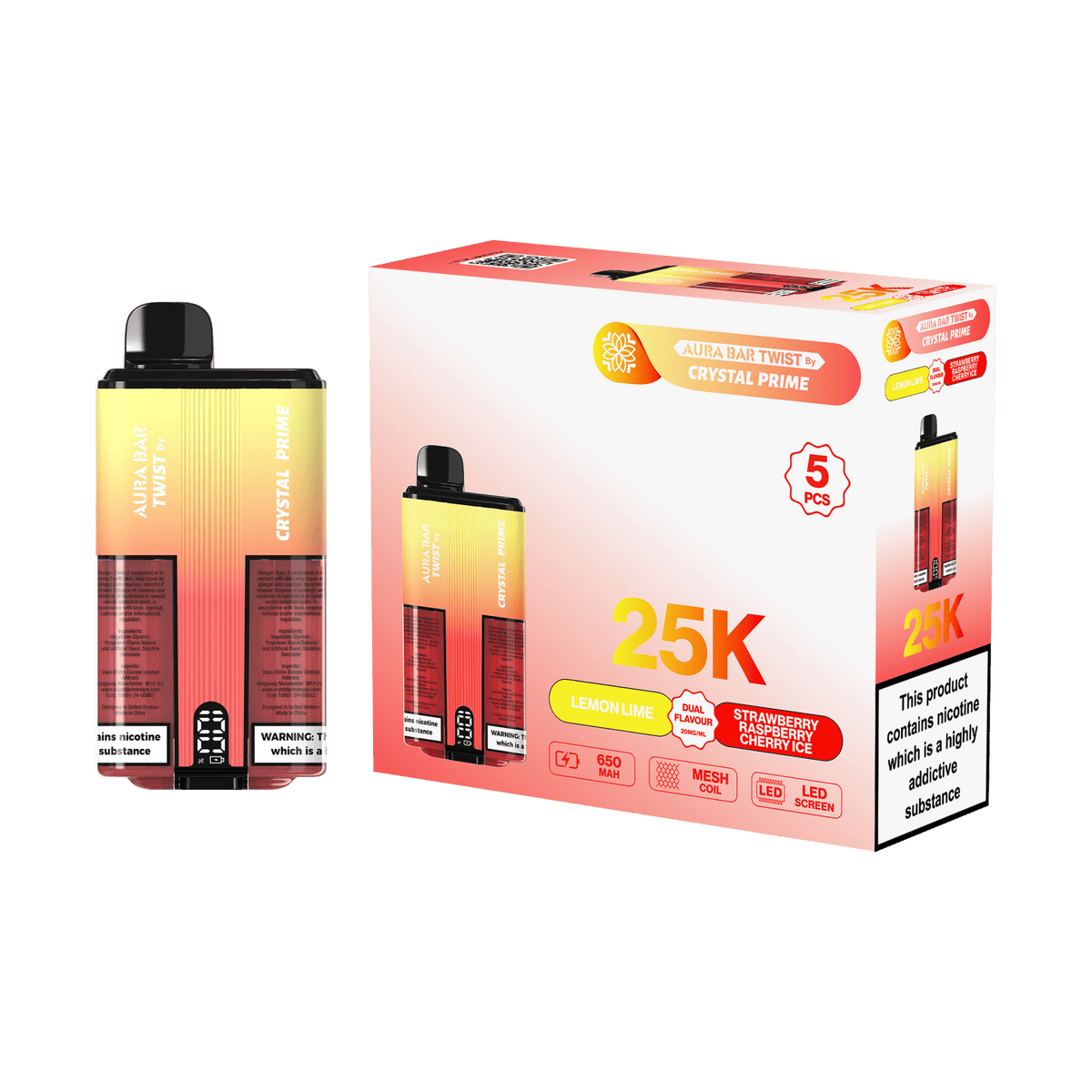 Aura Bar Twist 25000 Puffs by Crystal Prime - Box of 5