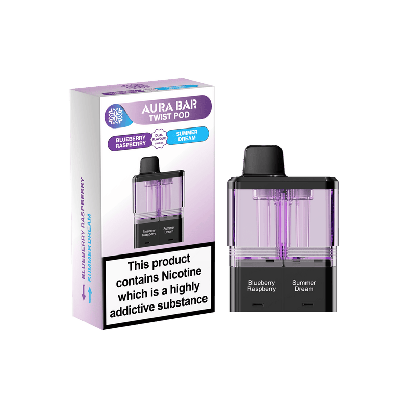 Aura Bar Twist 40k Replacement Pods - Pack of 5 Available In Dual Flavour