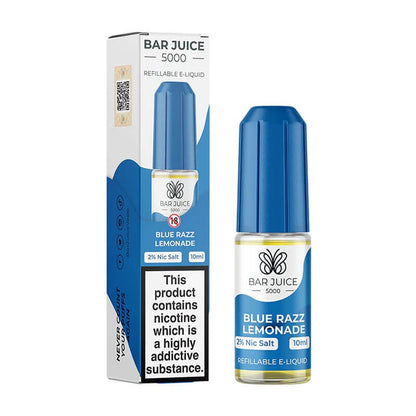 Bar Juice 5000 10ml Nic Salts E - liquids - Box of 10 Blue Razz Lemonade Flavour