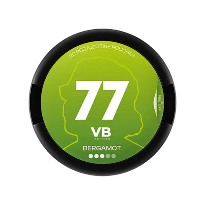 77 VB Edition Bergamot nicotine pouches with 5.2mg or 10.4mg strength, 20 pieces per pack