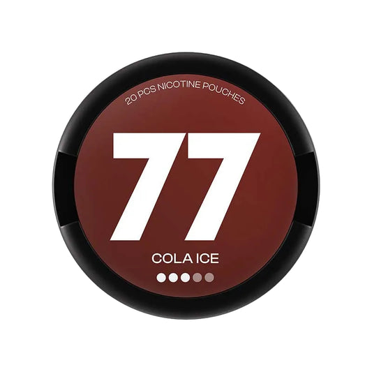 77 Cola Ice nicotine pouches, 10.4mg strength, 20 pouches. Enhance your experience with the refreshing flavor of 77 Cola Ice.