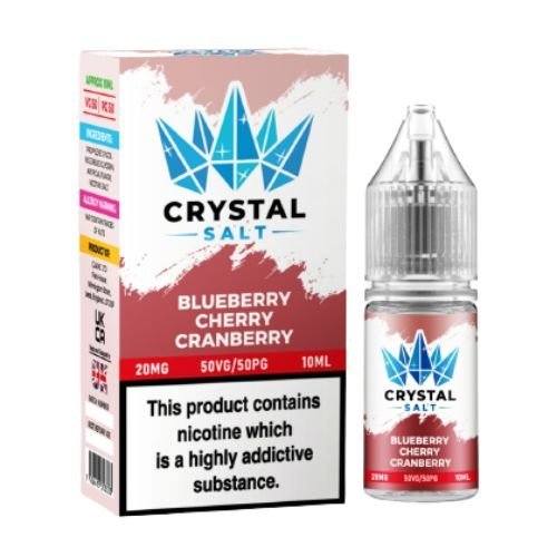 Crystal Nic Salt 10ml Pack of 5, Blueberry Cherry Cranberry Flavour