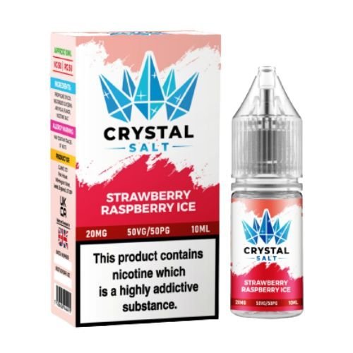 Crystal Nic Salt 10ml Pack of 5, Strawberry Raspberry Ice Flavour