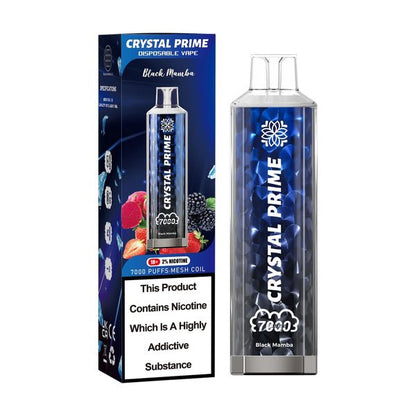 Crystal Prime 7000 Puff Disposable Vape Box of 10 - Flavour Black Mamba
