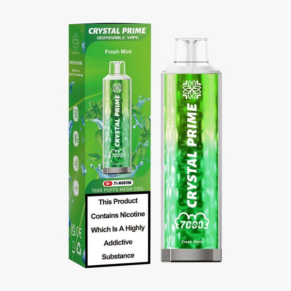 Crystal Prime 7000 Puff Disposable Vape Box of 10 - Flavour Fresh Mint
