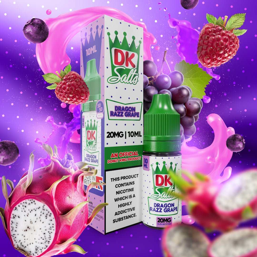 DK Salts E - Liquid 10ml 20MG Nic Salt Box of 10 - with Dragon Razz Grape #No1-vape-wholesale#