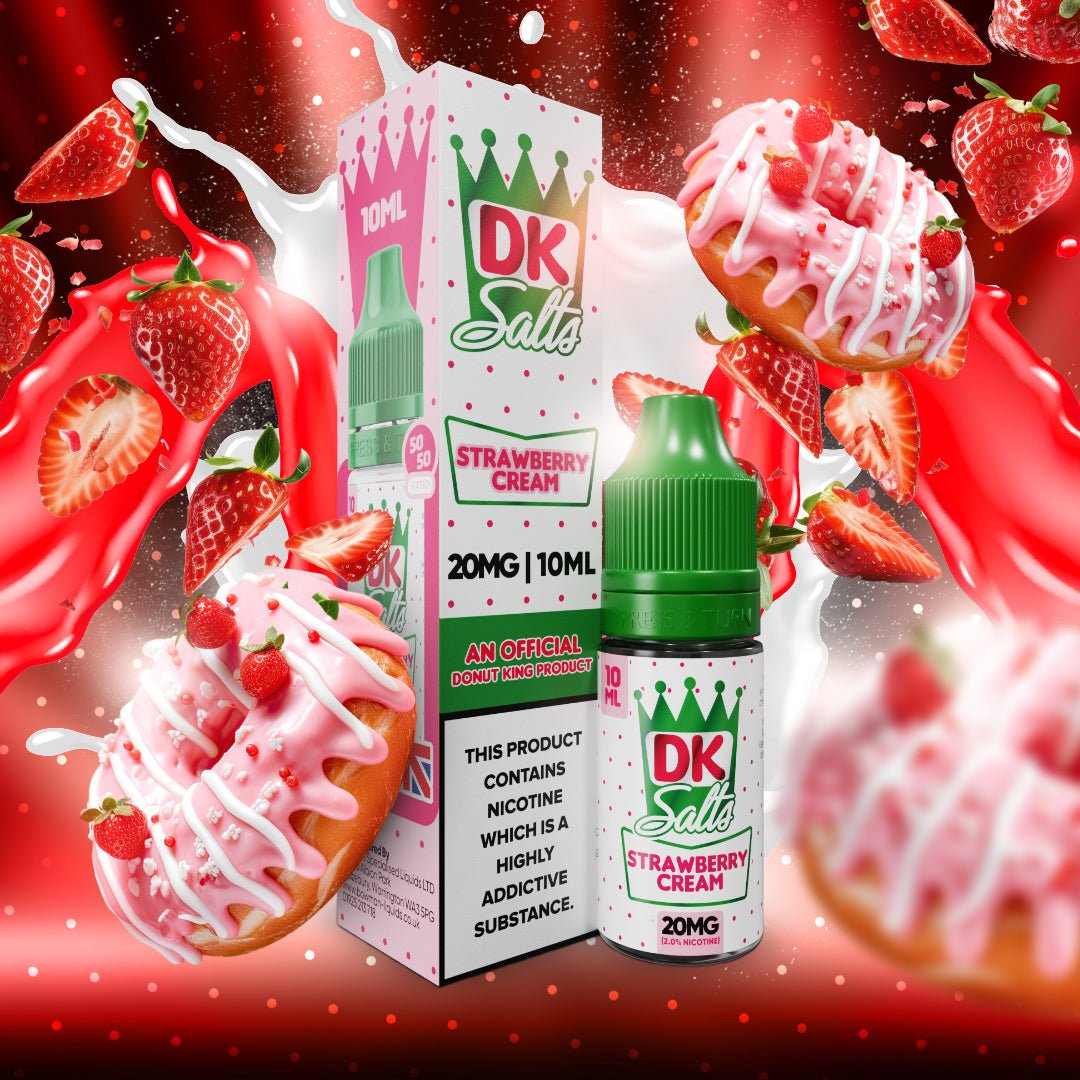 DK Salts E - Liquid 10ml 20MG Nic Salt Box of 10 - with Strawberry Cream #No1-vape-wholesale#