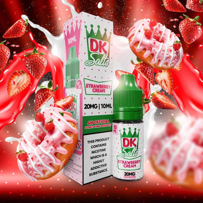 DK Salts E - Liquid 10ml 20MG Nic Salt Box of 10 - with Strawberry Cream #No1-vape-wholesale#