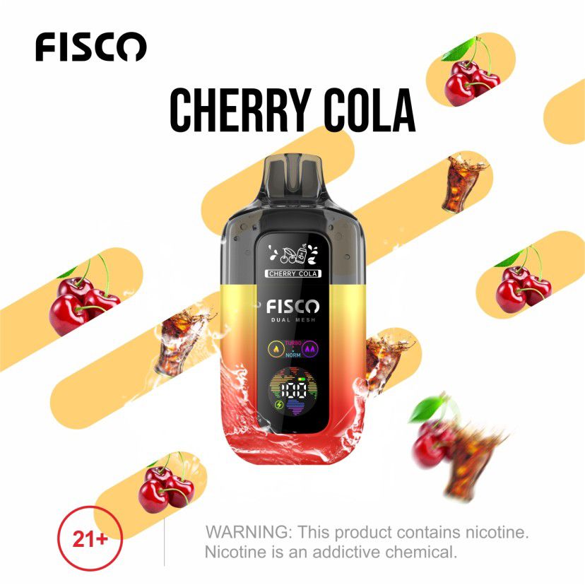 Fisco Point Pro 7000 Puff Pre-Filled Pod Kit - Box of 5 Available In Cherry Ice  Flavour