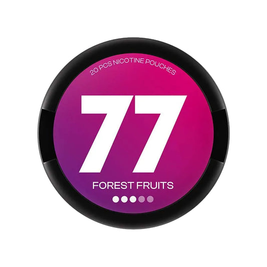 77 Forest Fruits nicotine pouches with 5.2mg or 10.4mg strength, 20 pieces pack