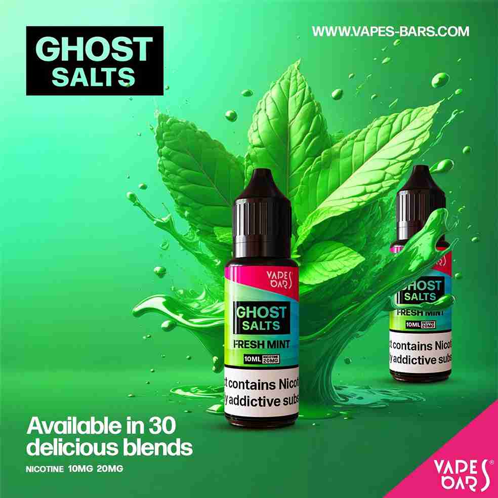 GHOST 3500 Nic Salts 10ml - Box of 10 with fresh Mint flavour