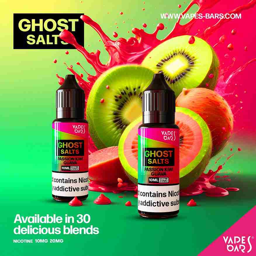 GHOST 3500 Nic Salts 10ml - Box of 10 with Passion Kiwi Guava flavour