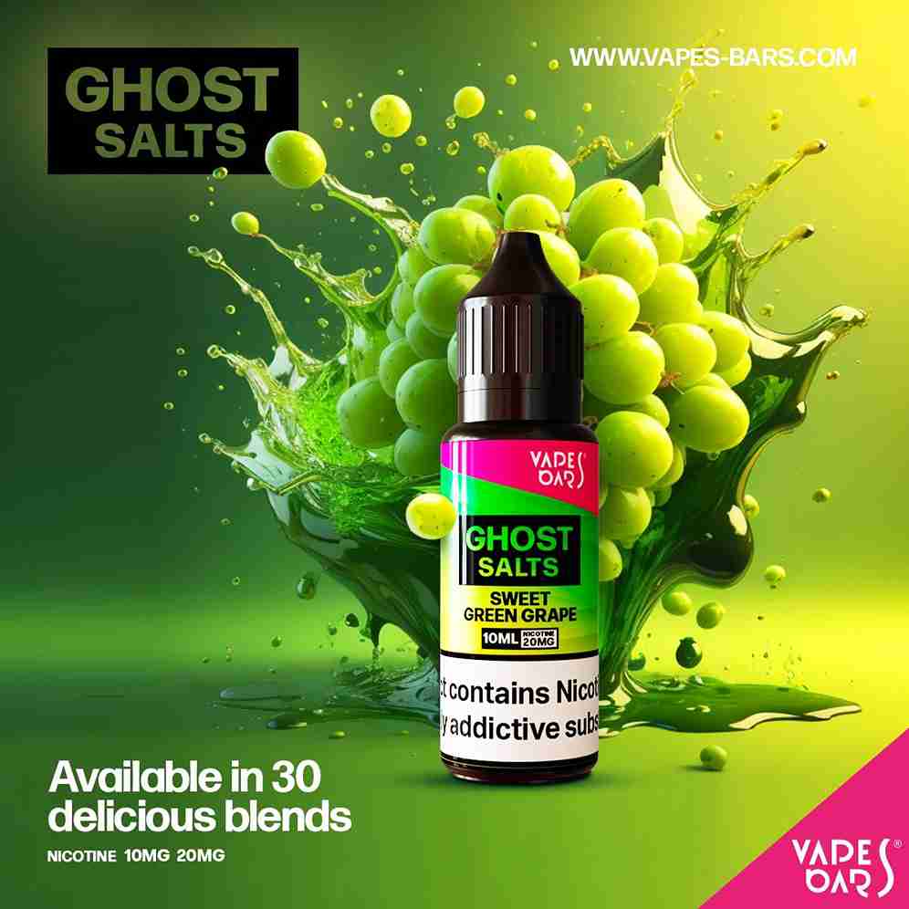 GHOST 3500 Nic Salts 10ml - Box of 10 with Sweet Green Grape flavour
