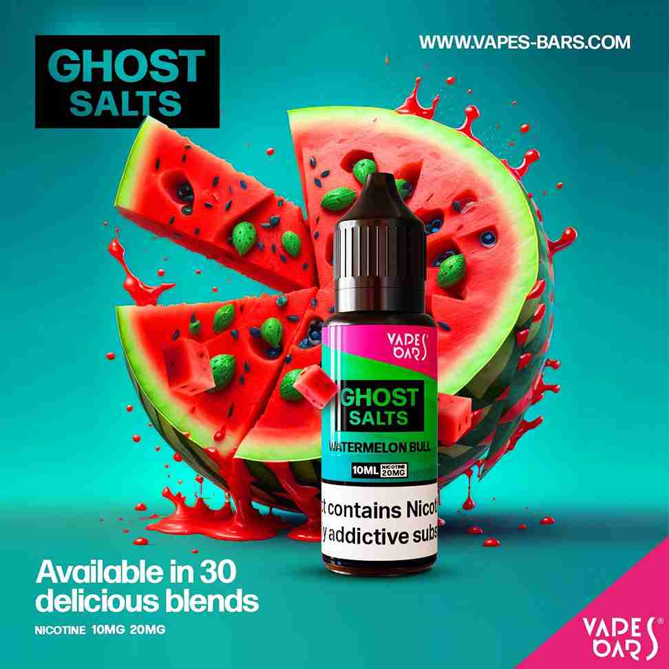 GHOST 3500 Nic Salts 10ml - Box of 10 with Watermelon Bull flavour