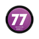 77 Grape Ice nicotine pouches, 10.4mg strength, pack of 20 shown in purple container with bold white text.