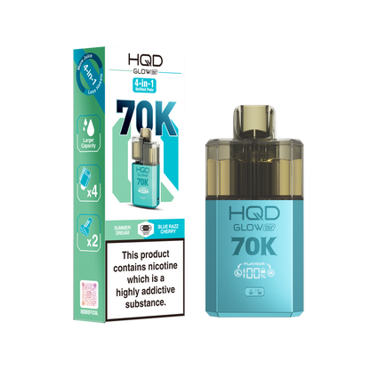 HQD Glow Air 70K Puff Prefilled Pod Vape kit - Box of 5