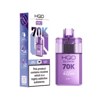 HQD Glow Air 70K Puff Prefilled Pod Vape kit - Box of 5