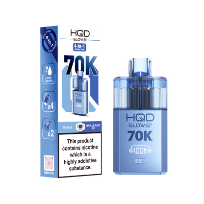 HQD Glow Air 70K Puff Prefilled Pod Vape kit - Box of 5