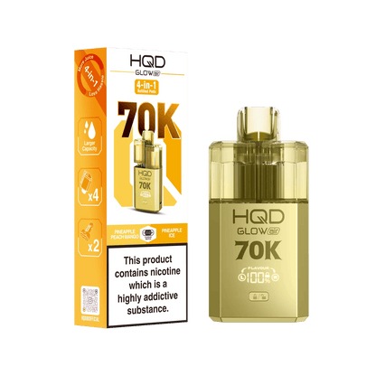 HQD Glow Air 70K Puff Prefilled Pod Vape kit - Box of 5