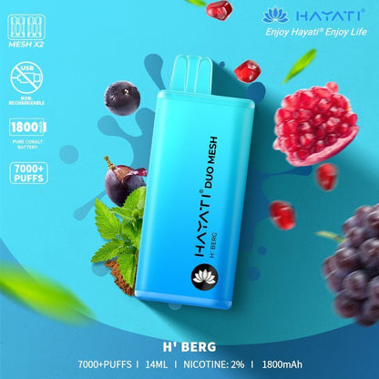 Hayati Duo Mesh 7000 Puffs Disposable Vape - Box of 10 - Flavour
