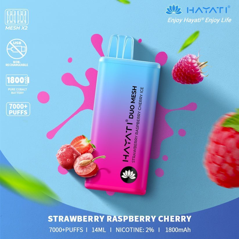 Hayati Duo Mesh 7000 Puffs Disposable Vape - Box of 10 - Flavour