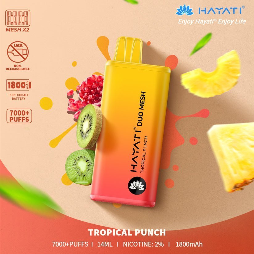 Hayati Duo Mesh 7000 Puffs Disposable Vape - Box of 10 - Flavour