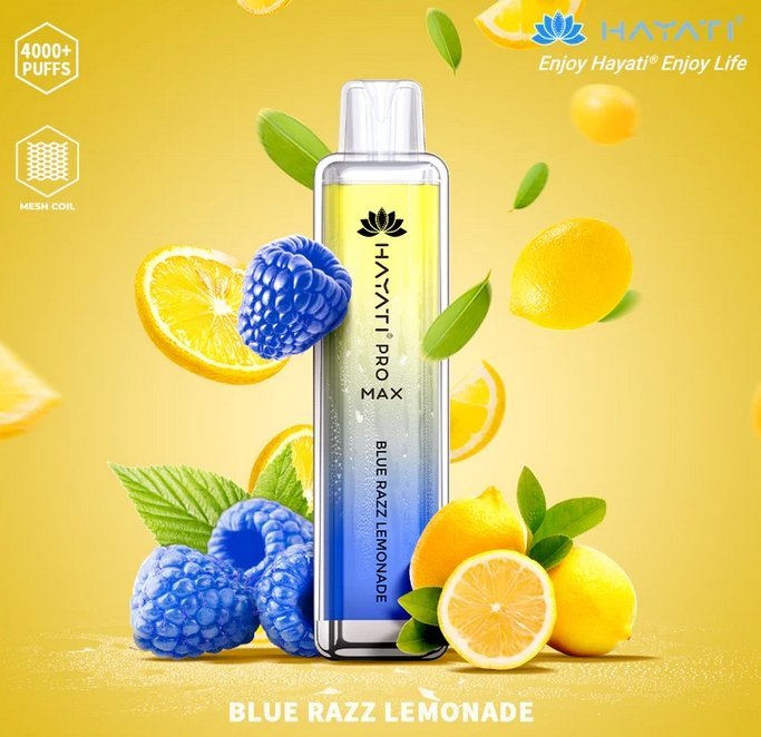 Hayati Pro Max 4000 Disposable Vape Box of 10 - Blue Razz Lemonade