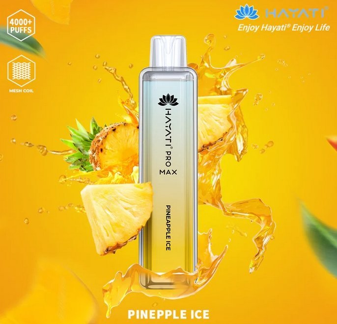 Hayati Pro Max 4000 Disposable Vape Box of 10 - Pinepple Ice