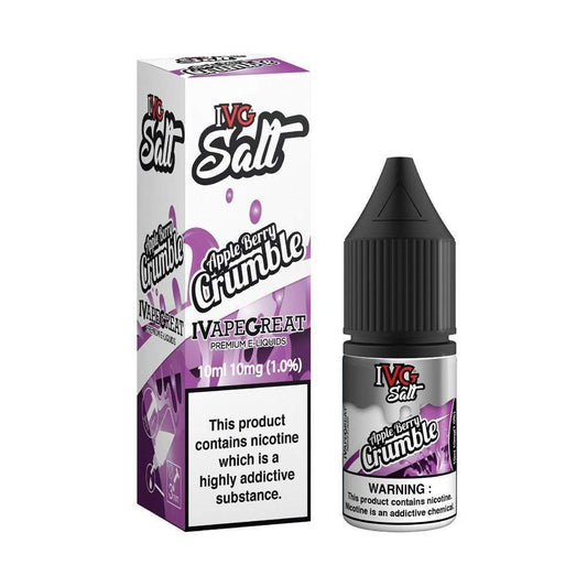 IVG 10ml Nic Salt E Liquid, Apple Berry Crumble Flavour