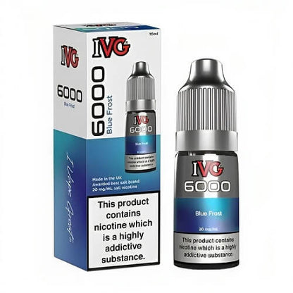 IVG 6000 Nic Salt 10ml Pack of 10 Available In Blue Frost Flavour 