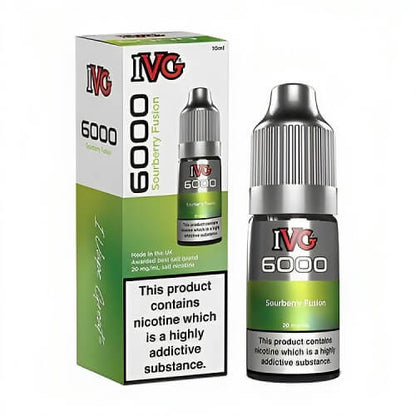 IVG 6000 Nic Salt 10ml Pack of 10 Available In Sourberry Fusion Flavour 