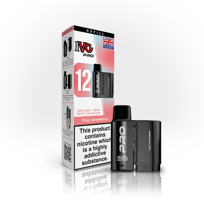 IVG Pro 12 Prefilled Vape Pods Box of 5, Fizzy Strawberry Flavour 