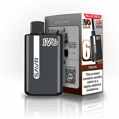 IVG SAVR 3000 Disposable Starter Vape - Pack of 5 - with Cola Ice flavour