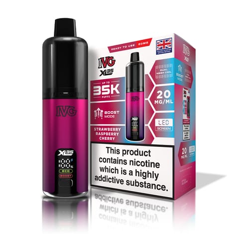 IVG XL 35K Puff Prefilled Pod Vape Kit - Box of 5 Available In Strawberry Raspberry Cherry Flavour