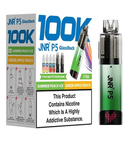 JNR P5 GlassRock 100k Refillable Pod Kit - Pack of 3